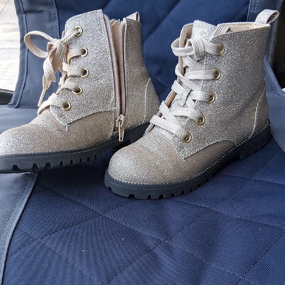 Rachel Zoe Silver Glitter Kids Boots